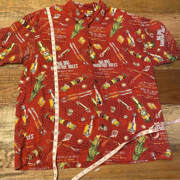 Big Dogs Authentic button down shirt size Large Barbecue Hawaiian - Picture 7 of 9